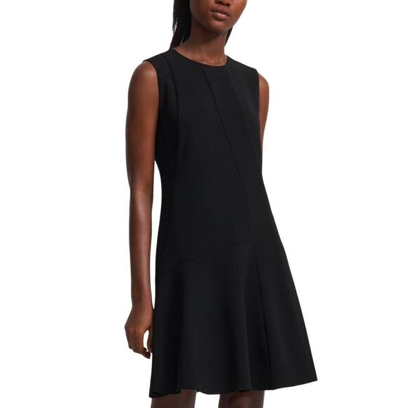 Theory Dresses & Skirts - Theory Women's Black Linen/Viscose/Spandex Sleeveless Lined Shift Dress w Pocket